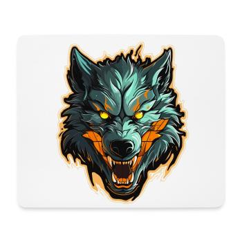 Wolf - Illustration - Mousepad (Querformat) - Weiß - Vorne