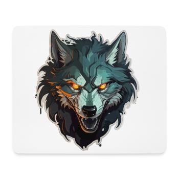 Wolf - Illustration - Mousepad (Querformat) - Weiß - Vorne
