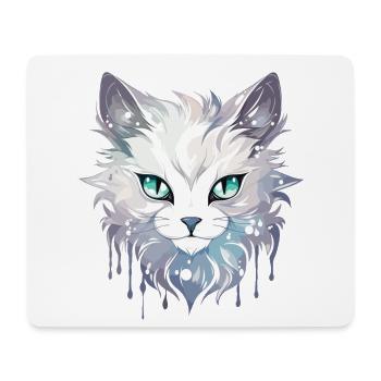 Chat - illustration - Tapis de souris (format paysage) - blanc - Devant