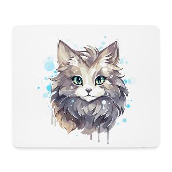 Chat - illustration - Tapis de souris (format paysage) - blanc - Devant