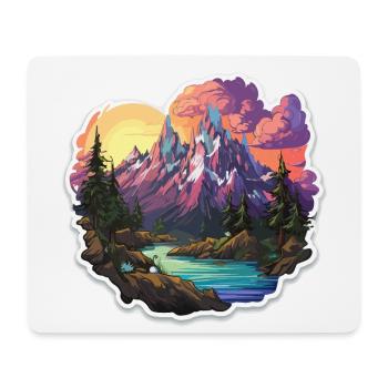 Paysage - Illustration - Tapis de souris (format paysage) - blanc - Devant