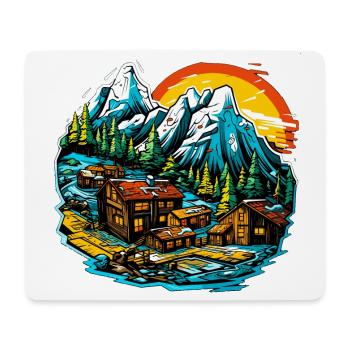 Paysage - Illustration - Tapis de souris (format paysage) - blanc - Devant