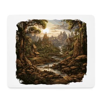 Landschaft - Illustration - Mousepad (Querformat) - Weiß - Vorne