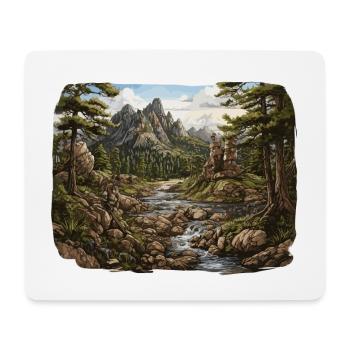 Paysage - Illustration - Tapis de souris (format paysage) - blanc - Devant
