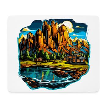 Paysage - Illustration - Tapis de souris (format paysage) - blanc - Devant