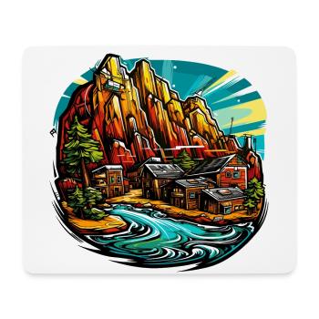 Paysage - Illustration - Tapis de souris (format paysage) - blanc - Devant