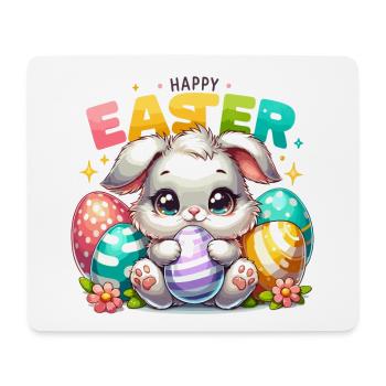 Joyeuses Pâques - Illustration de lapin de Pâques - Tapis de souris (format paysage) - blanc - Devant