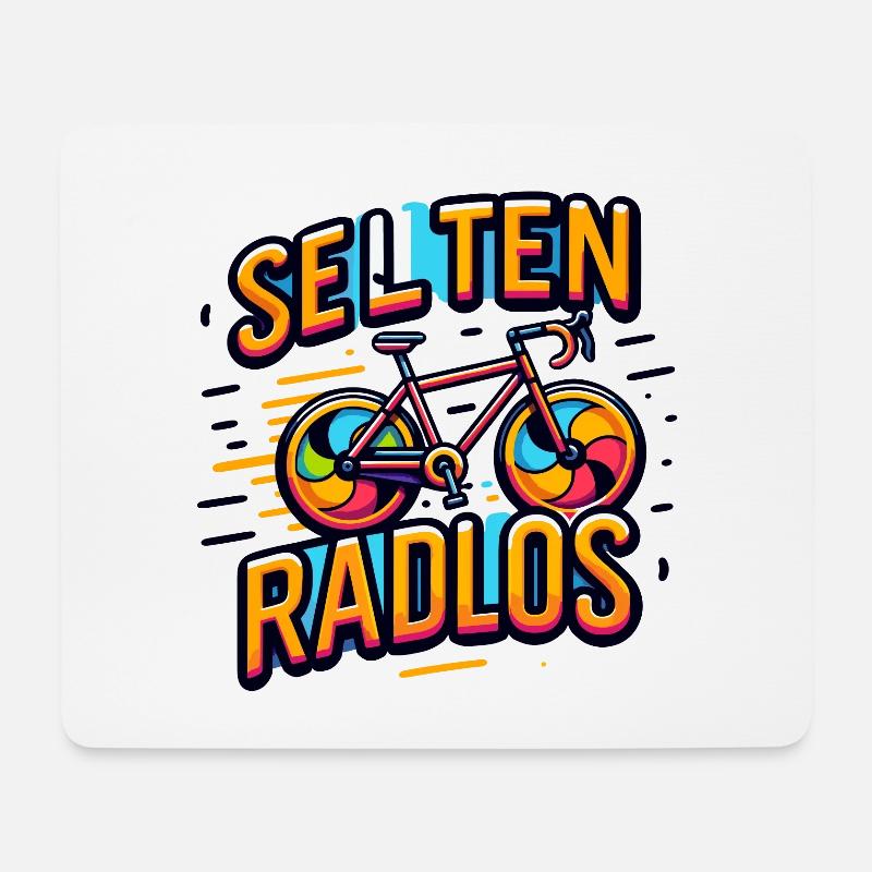 Selten Radlos - Fahrrad Illustration - Mousepad (Querformat) - Weiß