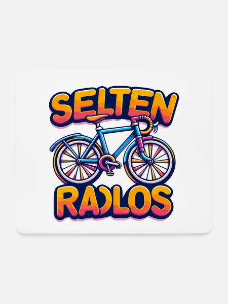 Selten Radlos - Fahrrad Illustration - Mousepad (Querformat) - Weiß