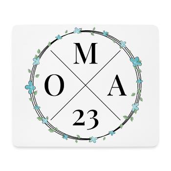 Oma 23 / Blumenkranz / Blumen / werdende Oma 2023 - Mousepad (Querformat) - Weiß - Vorne