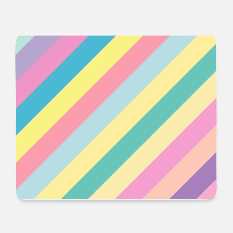 Schräge Pastell Streifen - sloped stripes - Mousepad (Querformat) - Weiß