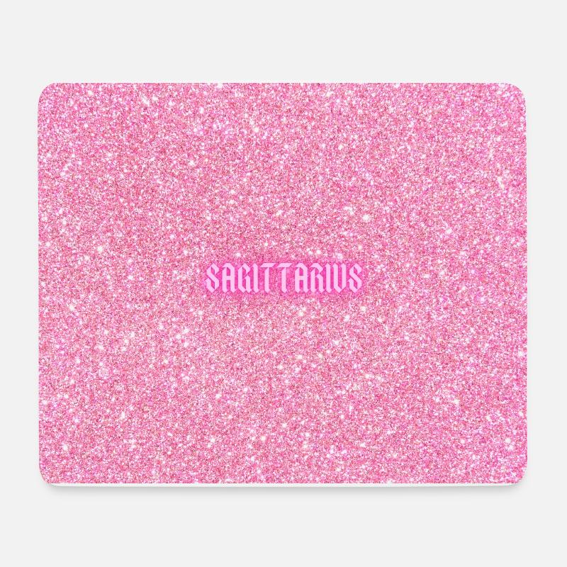 Sagittarius Pink Glitter Schriftzug - Mousepad (Querformat) - Weiß