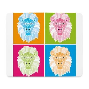 Popart géométrique du lion - Tapis de souris (format paysage) - blanc - Devant