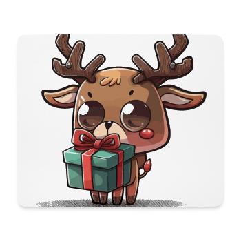 Rentier-Geschenk - Mousepad (Querformat) - Weiß - Vorne