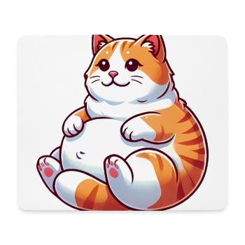 Mollige Tabby Katze entspannende Illustration - Mousepad (Querformat) - Weiß - Vorne