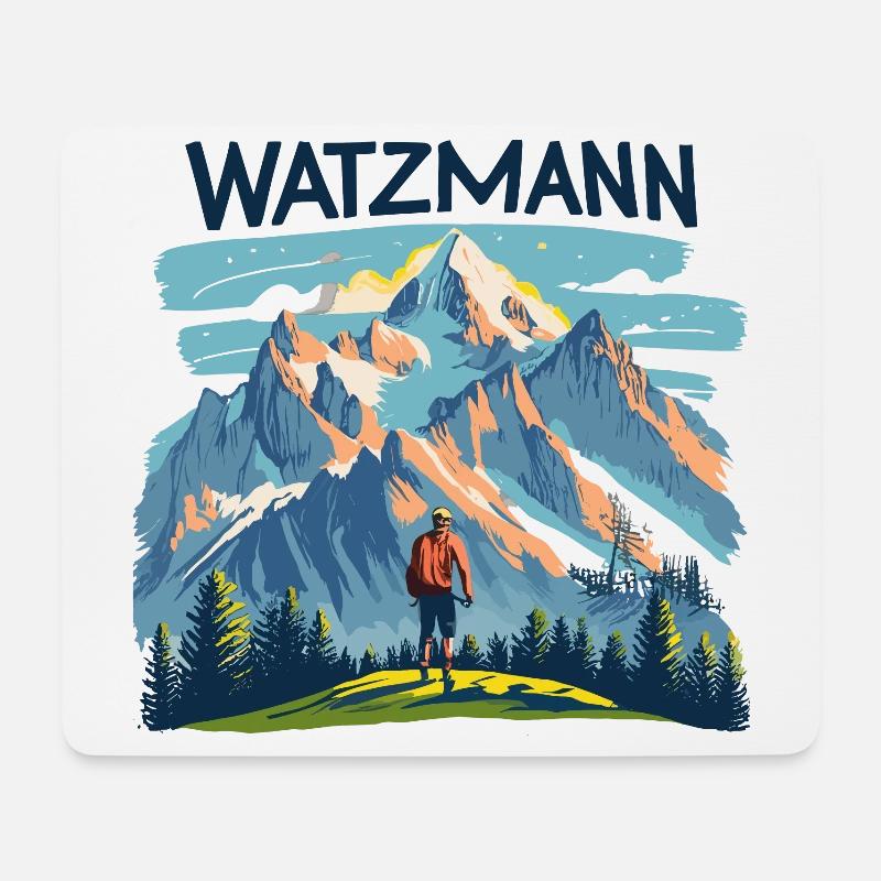 Berg Watzmann Faszination - Bayerischen Alpen - Mousepad (Querformat) - Weiß