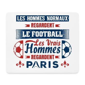 les vrais hommes regardent paris fans club de foot - Tapis de souris (format paysage) - blanc - Devant
