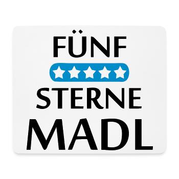 Fünf Sterne Madl Bayern Geschenk - Mousepad (Querformat) - Weiß - Vorne
