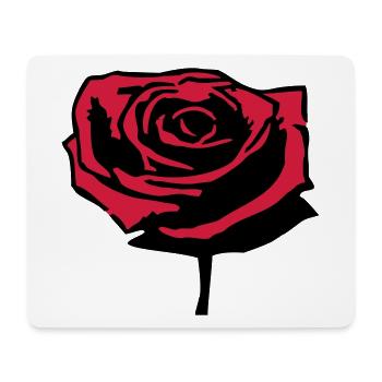 Rose rouge - Tapis de souris (format paysage) - blanc - Devant