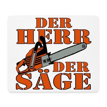 Motorsäge , Kaminholz , Der Herr der Säge, (25) - Mousepad (Querformat) - Weiß - Vorne