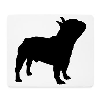 Bouledogue français - Tapis de souris (format paysage) - blanc - Devant