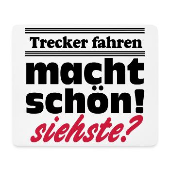 Traktor , Trecker , Trecker fahren (25) - Mousepad (Querformat) - Weiß - Vorne