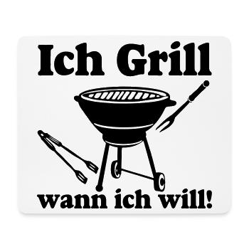 Grillkönig,Grillen,BBQ , Ich Grill (25) - Mousepad (Querformat) - Weiß - Vorne