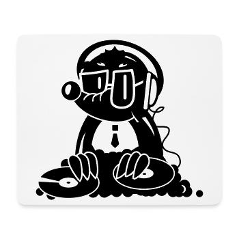the Mole as a DJ - Mouse Pad (horizontal) - white - Front