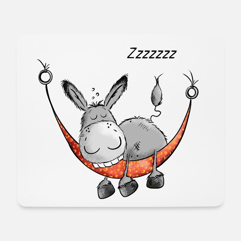 Sleeping Donkey - Âne - Comique - Dessin animé - Tapis de souris (format paysage) - blanc