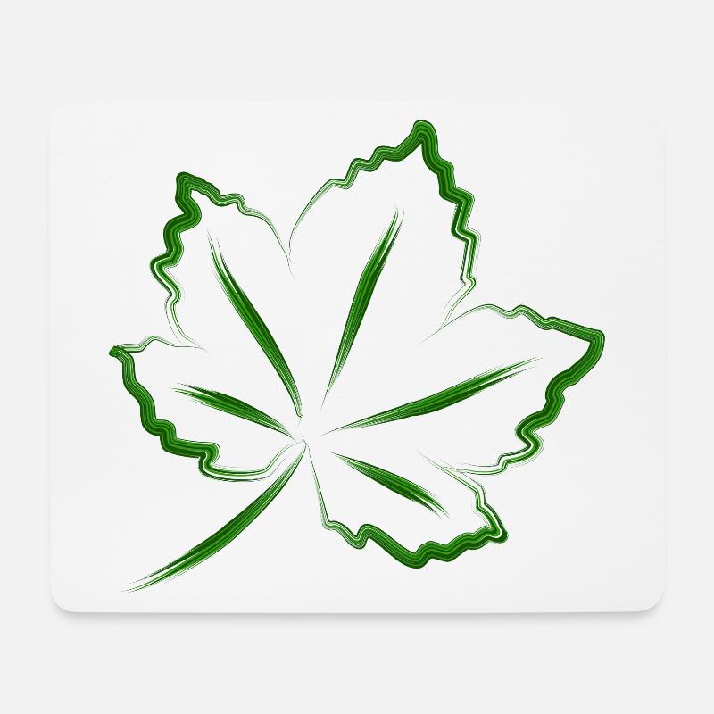 Dekoratives Blatt - Mousepad (Querformat) - Weiß