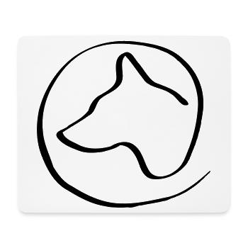 Dog's head in the circle - Mouse Pad (horizontal) - white - Front