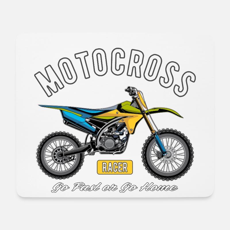 Motocross Racer! - Mousepad (Querformat) - Weiß