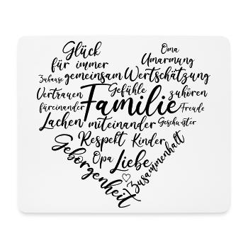Familie Herz - Mousepad (Querformat) - Weiß - Vorne