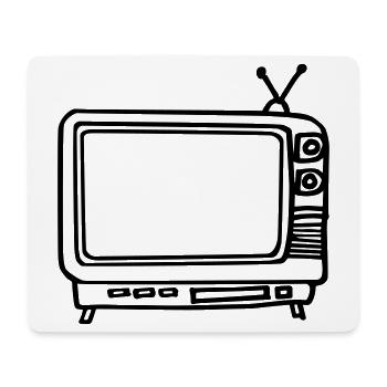 Fernseher - Mousepad (Querformat) - Weiß - Vorne