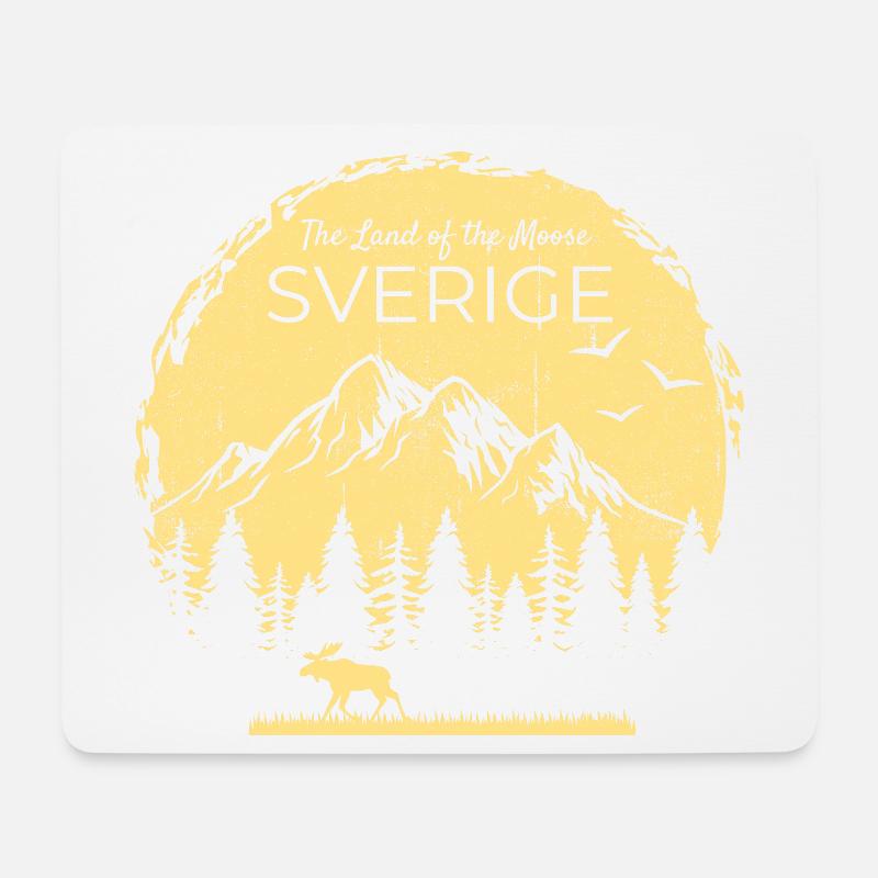 Sverige Land of the Moose Elch Design - Mousepad (Querformat) - Weiß
