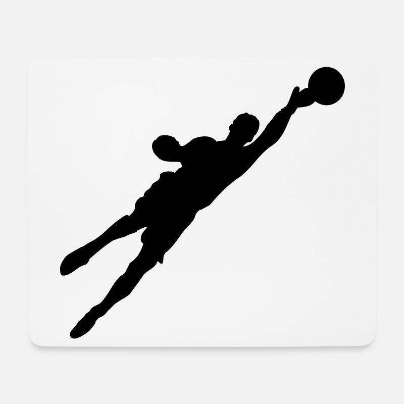 Fußballspieler, der dem Ball viel hinterher springt i - Mousepad (Querformat) - Weiß