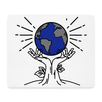 Rette die Erde – Pflanze die Zukunft - Mousepad (Querformat) - Weiß - Vorne