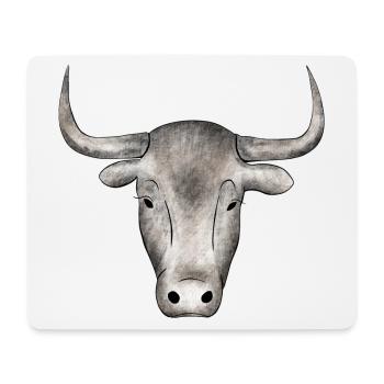 Taureau - Tapis de souris (format paysage) - blanc - Devant