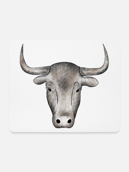 Stier - Mousepad (Querformat) - Weiß