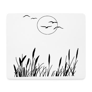 Love of nature - birds, sun, reeds - Mouse Pad (horizontal) - white - Front