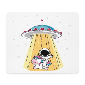 Alien UFO with unicorn and astronaut motif - Mouse Pad (horizontal) - white - Front