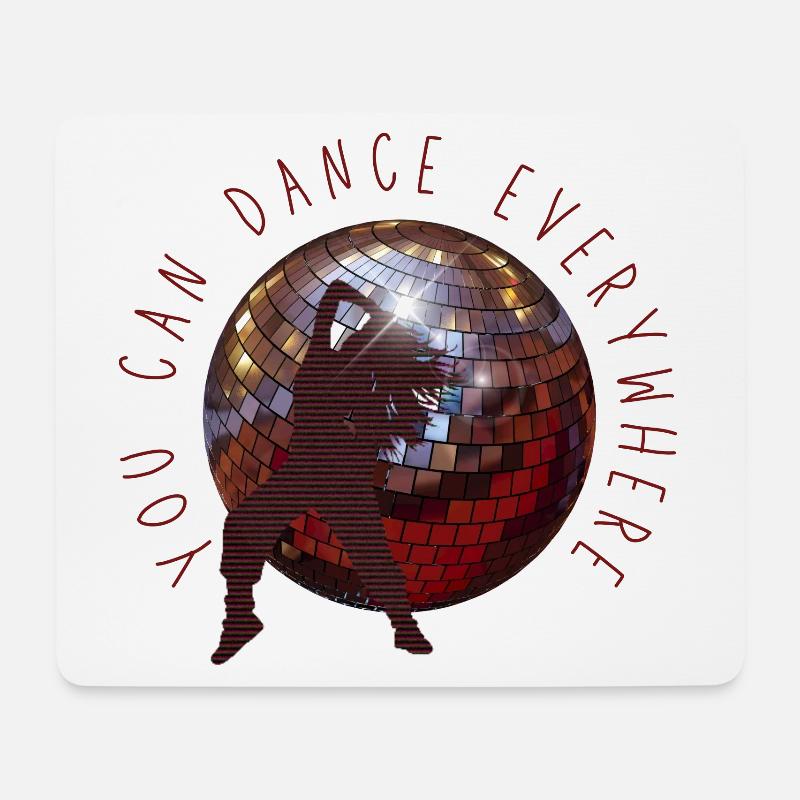 You can dance everywhere Tanzen Discokugel - Mousepad (Querformat) - Weiß