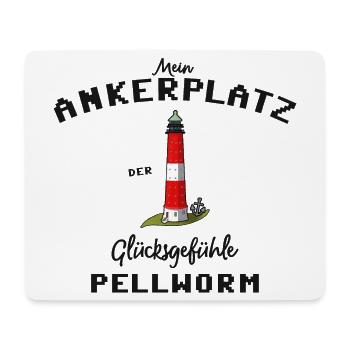 Pellworm, Ankerplatz Glücksgefühle, Leuchtturm - Mousepad (Querformat) - Weiß - Vorne