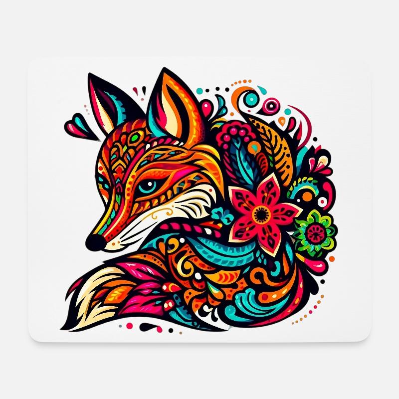 Fuchs - Mousepad (Querformat) - Weiß