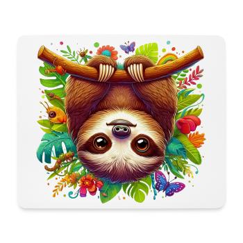 Faultier - Mousepad (Querformat) - Weiß - Vorne
