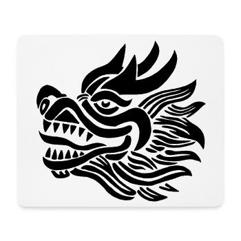Chinesischer Drachenkopf (Schwarz) - Mousepad (Querformat) - Weiß - Vorne