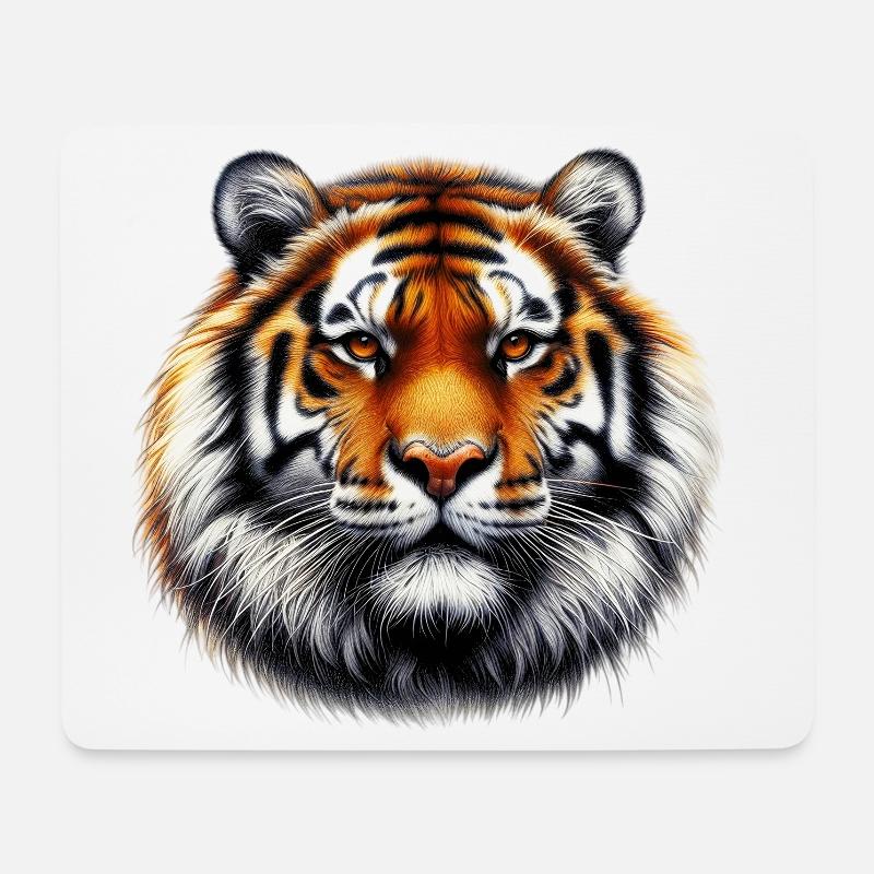 Tiger - Mousepad (Querformat) - Weiß