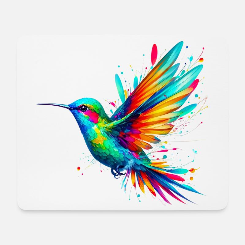 Kolibri - Mousepad (Querformat) - Weiß