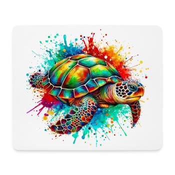 Tortue - Tapis de souris (format paysage) - blanc - Devant