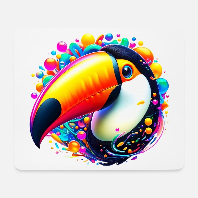 Tukan - Mousepad (Querformat) - Weiß